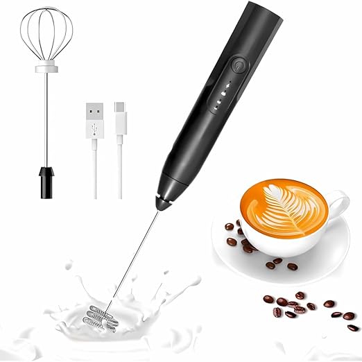 Mini Mixer Portátil Misturador de Bebidas Batedor Espumador de Leite USB Recarregável Cozinha Cafe Ovo PREMIUM