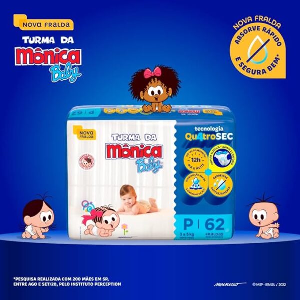 Fralda Turma da Mônica Baby Mega P 62 Unidades - Image 2