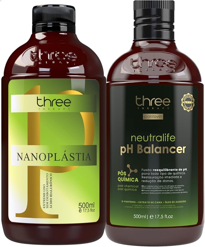 Kit Progressiva Nanoplástia Alisamento Extremo sem Formol e Shampoo Para Recuperação Pós-química Neutralife