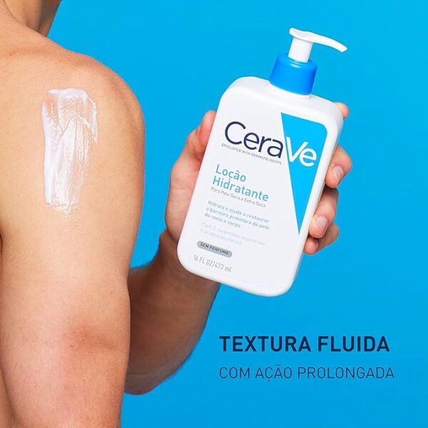 CeraVe, Loção Hidratante Corporal, com textura Fluida e Ácido Hialurônico