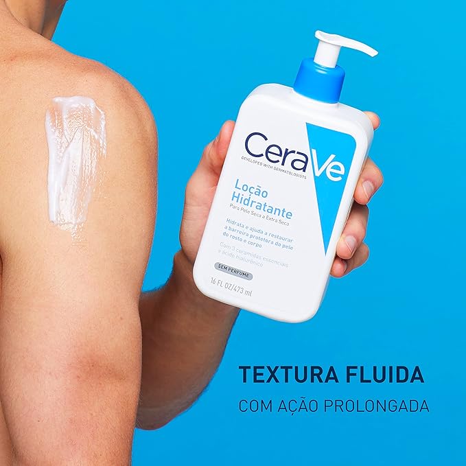 CeraVe, Loção Hidratante Corporal, com textura Fluida e Ácido Hialurônico